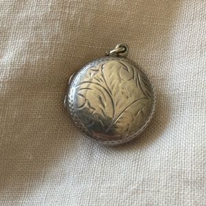 Silver locket necklace charm